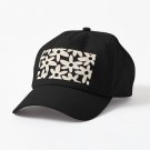 Daisy Time Black and Almond Cream Retro Scandinavian Floral Pattern Cap