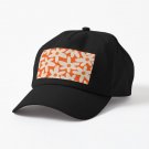 Daisy Time Retro Floral Pattern Orange and Beige Cap