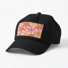 Daisy Time Retro Floral Pattern Pink Orange  Cap