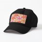 Daisy Time Retro Floral Pattern Pink Orange  Cap