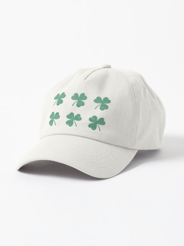 Dancing Shamrocks on Cream Background Cap