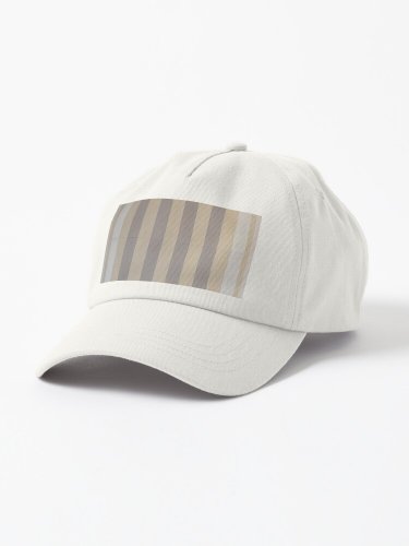 Daniel Buren - Peinture acrylique blanche sur tissu ray&Atilde;&copy; blanc et gris clair - 1967 Cap