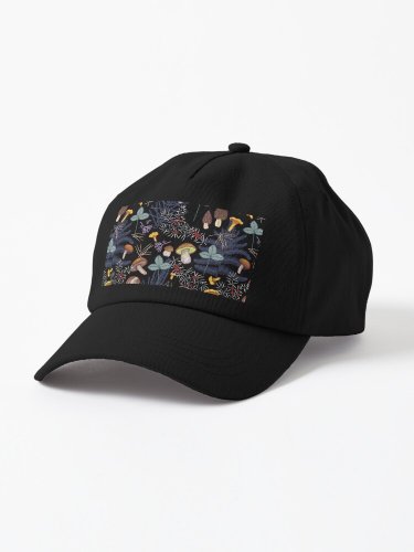 dark wild forest mushrooms Cap
