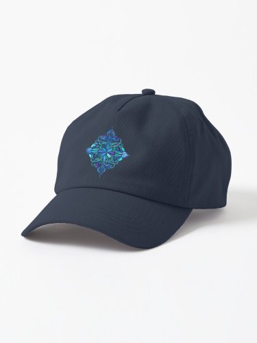 Deep Ocean Art Nouveau Watercolor Doodle Cap