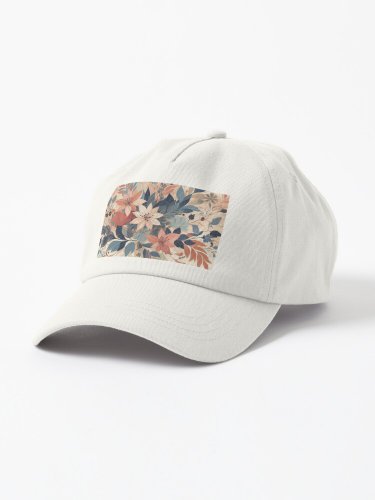 Botanical Elegance - Floral Harmony in Watercolor Cap