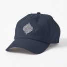 Botanical Moroccan Doodle Pattern in Navy Blue, Red & Grey Cap
