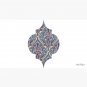 Botanical Moroccan Doodle Pattern in Navy Blue, Red & Grey Cap