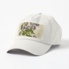 Botanical print, on old book page - garden flowers - delphinium Cap