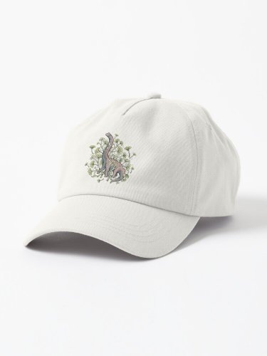 Brachio Ginkgo  Calm Color Palette  Dinosaur Botanical Art Cap