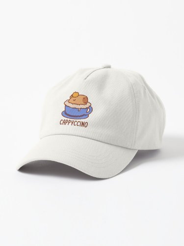 Cappyccino, capybara in a cappuccino, blue cup Cap