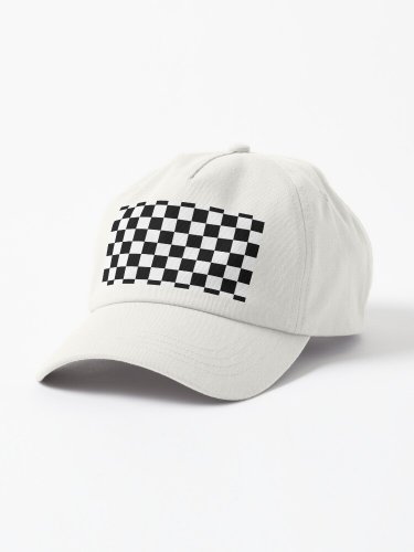 Checkered Black and White Cap
