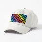 Checkered Rainbow Black  Cap
