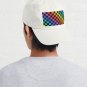 Checkered Rainbow Black  Cap