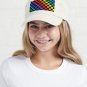 Checkered Rainbow Black  Cap