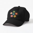 Cheerful Maisie Flowers Colorful Floral Pattern on Pink Cap