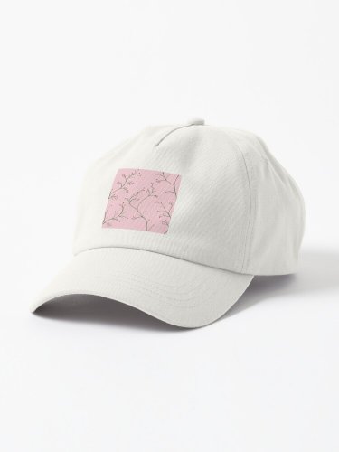 Cherry tree on pink background Cap
