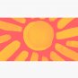 Bold Yellow Sun Pink Background Painting Cap