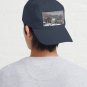 Brown brushstrokes on white Cap