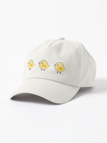 Busy Chicks - Yellow on Aqua Blue Cap