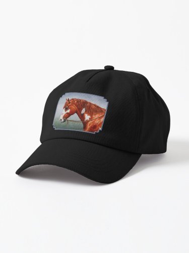 Chestnut Pinto Native American War Horse Cap