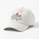Chrysanthemum Watercolor & Pen Pattern - Cornflower Blue  Cap