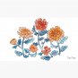 Chrysanthemum Watercolor & Pen Pattern - Cornflower Blue Cap