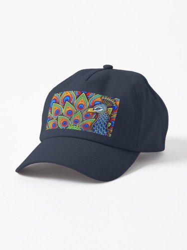 Colorful Paisley Peacock Rainbow Bird Cap