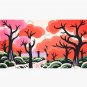Colorful River And Forest In Groovy Style Cap