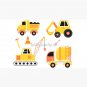 Construction Trucks on Bright Purple Cap
