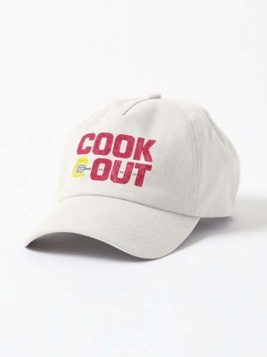 Cookout - Vintage Chalk Texture - Red & Gray Cap