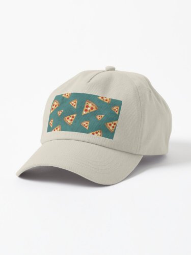 Cool pizza slices vintage teal green pattern foodie pizzeria fun Cap