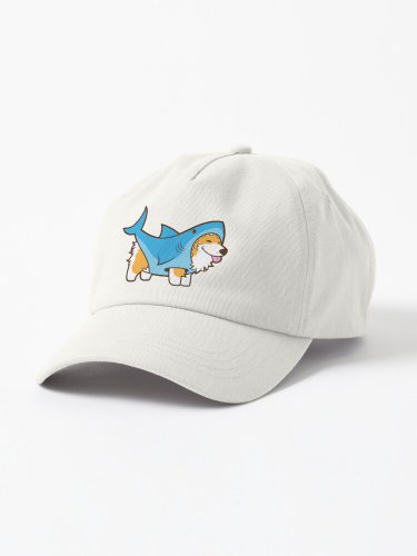 Corgi In a Shark Suit Cap