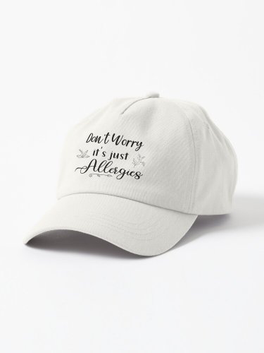 Dont Worry Its Just Allergies Black White Doodles Cap