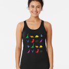 Fun Dinosaur Pattern (black Background) Racerback Tank Top