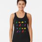 Fun Dinosaur Pattern (black Background) Racerback Tank Top