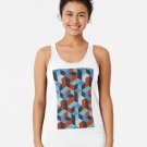 Funky Geometric Texured Racerback Tank Top