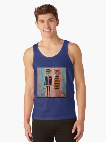 Funky Punk Colourful Cats Collection A Tank Top