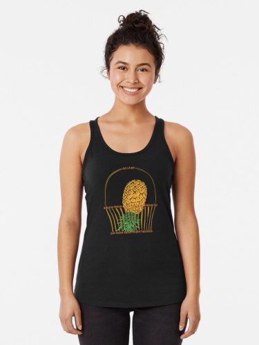 Funny Novelty Upside Down Pineapple Gift Design Racerback Tank Top
