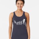 Funny Rock Climbing Evolution T Shirt Racerback Tank Top