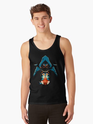 Funny Scared Cat With Game Master Tabletop Rpg Tank Top