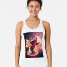 Funny Space Sloth With Pizza Racerback Tank Top