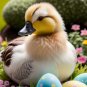 Fuzzy Easter Duck With Blue Eggs Tank Top