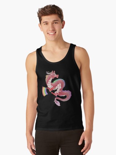 Gay Pride Eastern Dragon - Pastel_ Tank Top