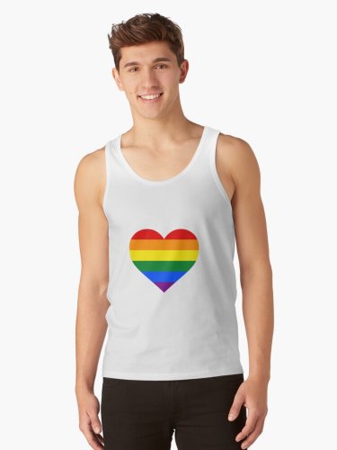 Gay Pride Flag - Heart Shape Tank Top