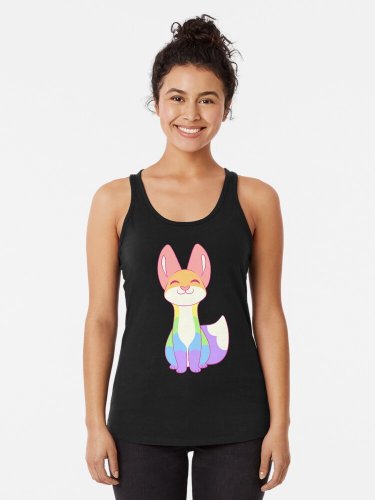 Gay Pride Fox Racerback Tank Top