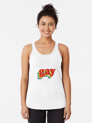 Gay Rainbow Racerback Tank Top