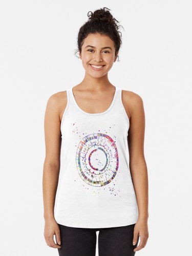 Genomics, Science, Science Art, Dna, Dna Print, Watercolor Dna Racerback Tank Top