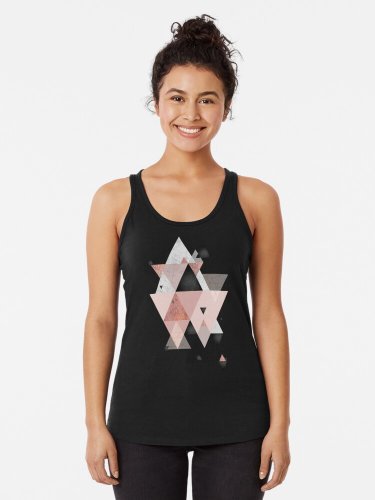 Geometric Compilation In Rose Gold And Blush Pink Racerback Tank Top