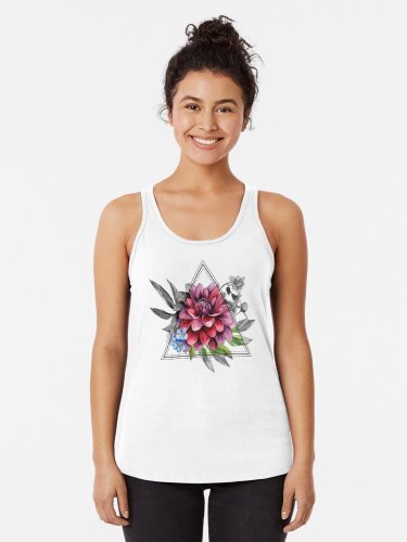 Geometric Dahlia Racerback Tank Top
