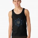 Geometric Minimalist Blue Polyhedral D20 Dice Tabletop Rpg Tank Top